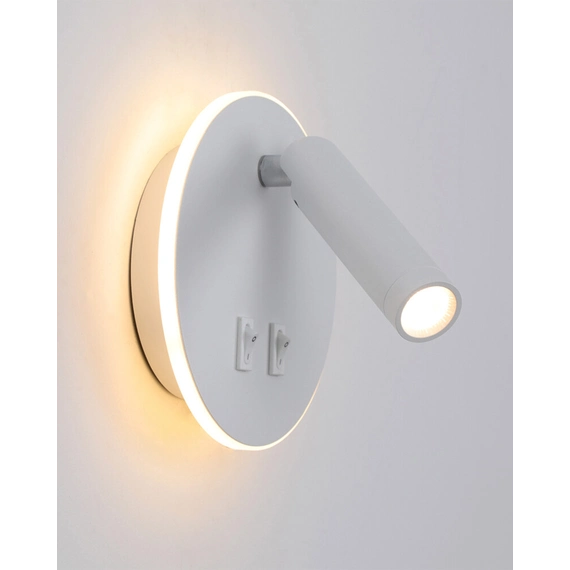 Бра, настінний світильник Italux WL-53742-1-WH Furla LED 1x8W 3000K 516Lm IP20 білий, зображення 4