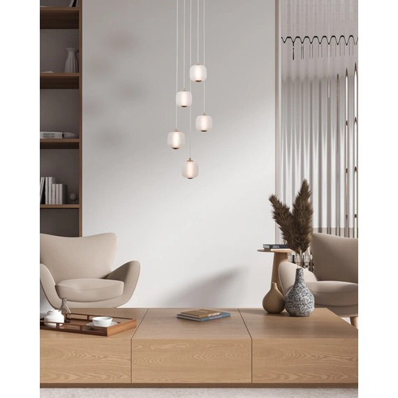 Люстра Italux PND-34362-5-HBR-OPAL Ganti Led 5x12W 3000K 1300Lm IP20 Gold, изображение 4