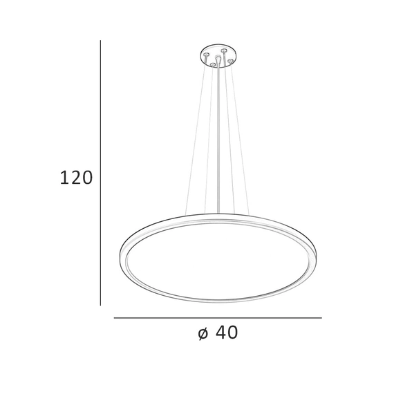Підвісний світильник, люстра світлодіодна Italux PND-72843-400R-32W-WH Manito Led 1x32W 2800K/4000K/6000K 3800Lm IP40 Біла, изображение 6