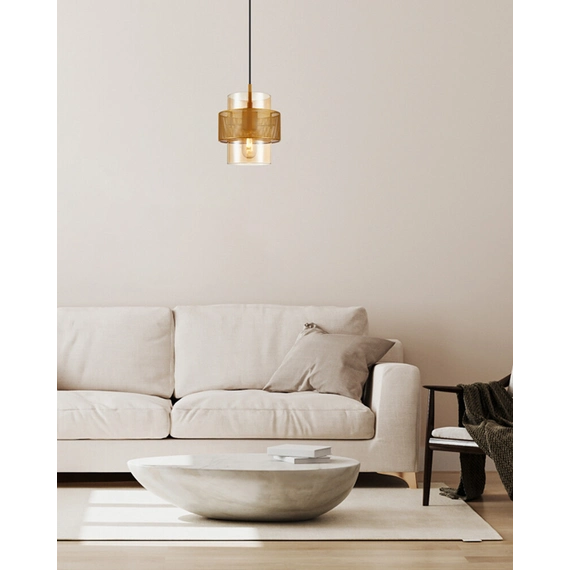 Підвісний світильник Italux PND-22132-1S-GD-AMB Vinoti E27 1x40W IP20 Gold, изображение 3