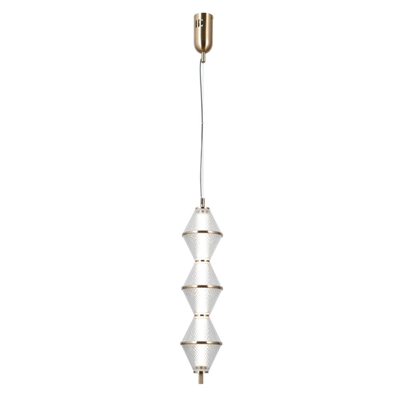 Підвісний світильник, люстра Italux PND-34395-3V-HBR Fuente LED 3x15W 3000K 1108Lm IP20 золотий, зображення 2