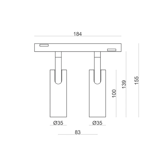 Магнітний світильник Alumled ALMG-M01-2 2x7W 30° 4000К CREE 560LM WH, изображение 2