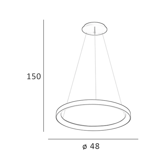 Підвісний світильник Italux PND-53675-048RPC-WH-3KS4K Vico Led 1x38W 3000K-4000K 3200Lm IP20, изображение 3