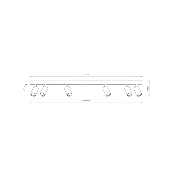 Спот Nowodvorski 6610 Eye spot GU10 6x10W IP20 Gr, зображення 2