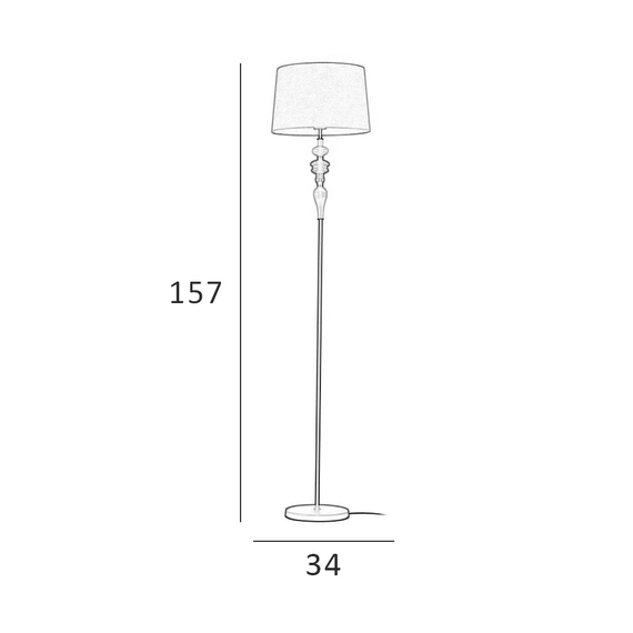 Торшер Italux FL-84678A-AB Moren E27 1x60W IP20, зображення 3