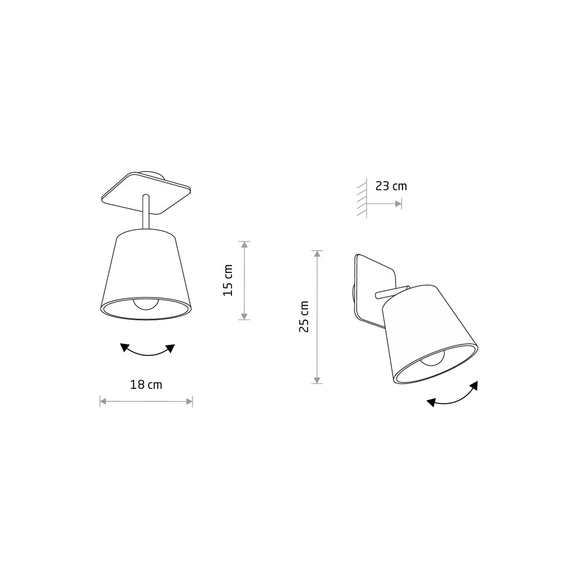 Бра Nowodvorski 9718 Awinion E27 1x40W IP20 Gr, изображение 3