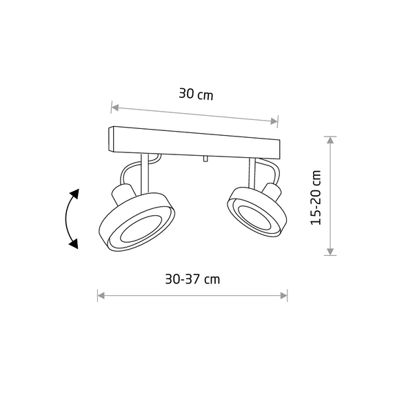 Спот Nowodvorski 9597 Cross GU10, ES111 2x75W IP20 Gr, зображення 2