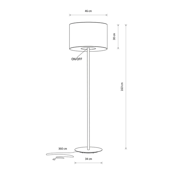 Торшер Nowodvorski 11676 Lago E27 1x25W IP20 сірий, зображення 5