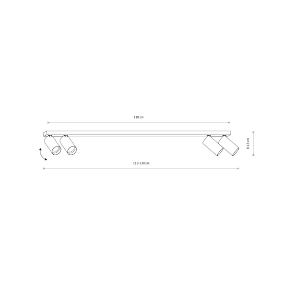 Спот Nowodvorski 7784 Mono GU10 4x10W IP20 Bl, изображение 3