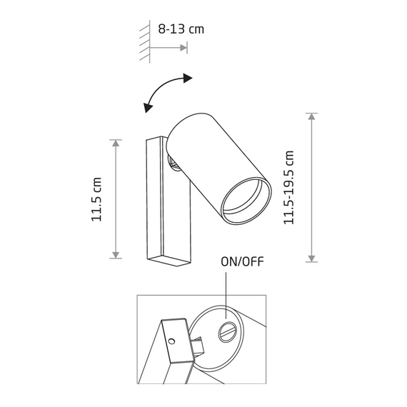 Бра Nowodvorski 7808 Mono GU10 1x10W IP20 Wh, зображення 3