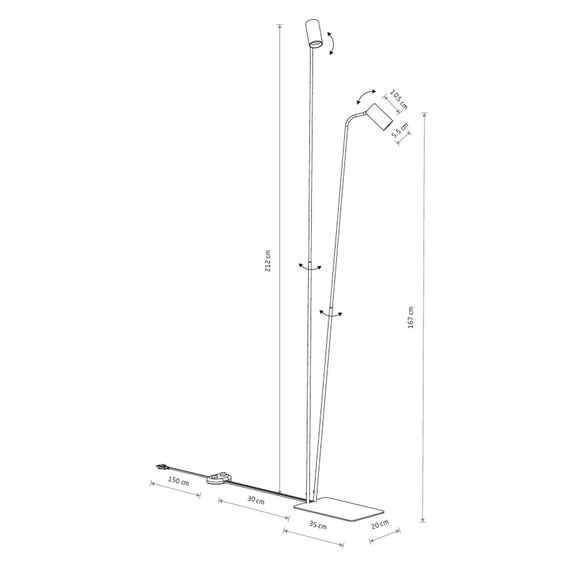 Торшер Nowodvorski 7715 Mono GU10 2x10W IP20 Wh, изображение 2