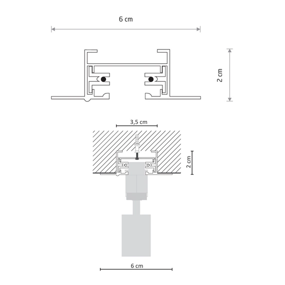 Шинопровод Nowodvorski 9014 Profile recessed trac IP20 Wh, изображение 2