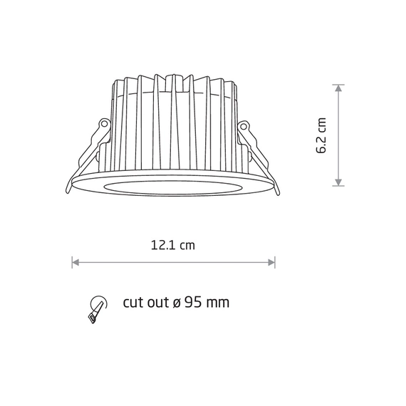 Точковий світильник Nowodvorski 8773 CL KEA LED 20W 3000K 1150Lm IP44 Wh, зображення 8