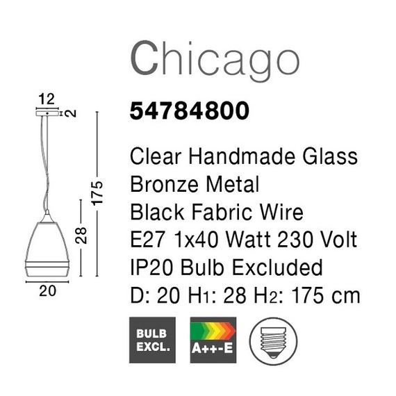 Світильник підвісний Chicago Nova Luce 54784800, зображення 4