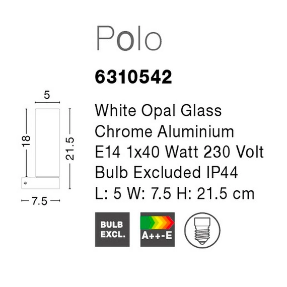 Світильник для ванної кімнати Polo Nova Luce 6310542, зображення 3