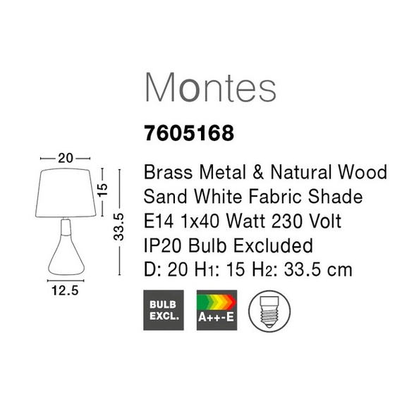 Настільна лампа MONTES Nova Luce 7605168, зображення 4
