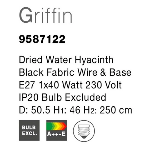 Світильник підвісний GRIFFIN Nova Luce 9587122, зображення 3