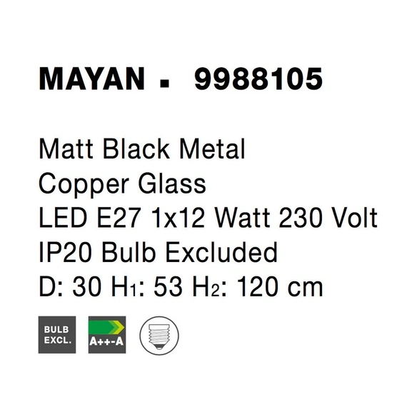 Світильник підвісний MAYAN Nova Luce 9988105, зображення 8
