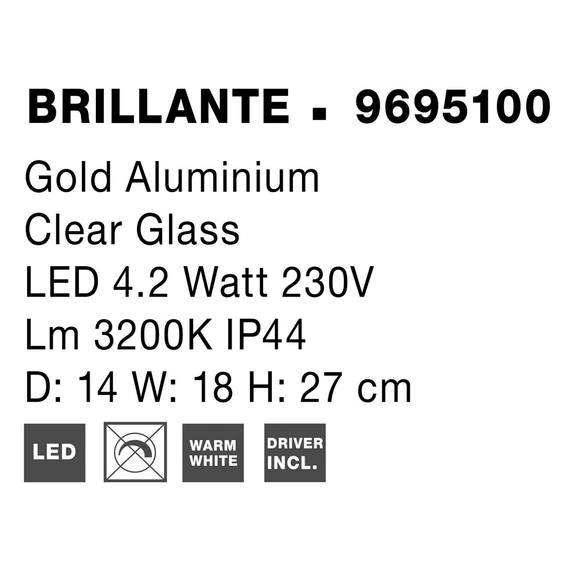 Бра BRILLANTE Nova Luce 9695100, зображення 7