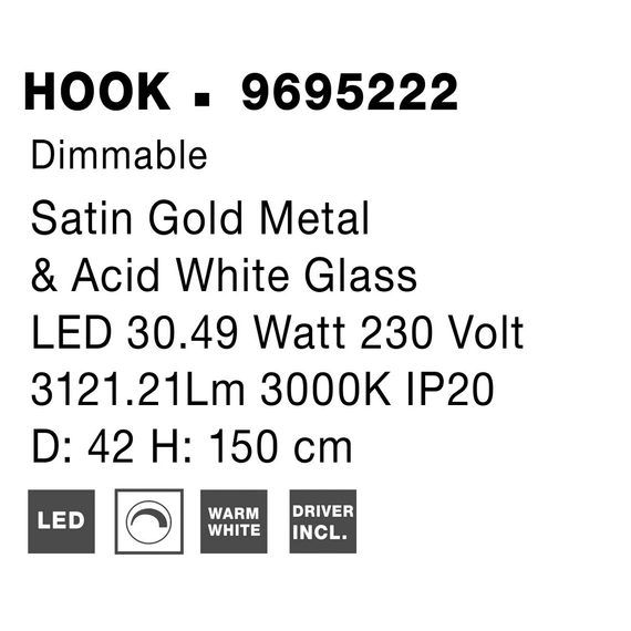 Светильник подвесной HOOK Nova Luce 9695222, изображение 2