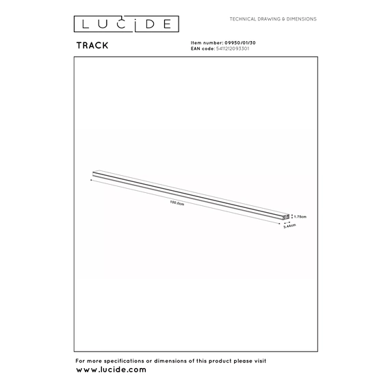 Трековий світильник Lucide TRACK Track 09950/01/30, изображение 8
