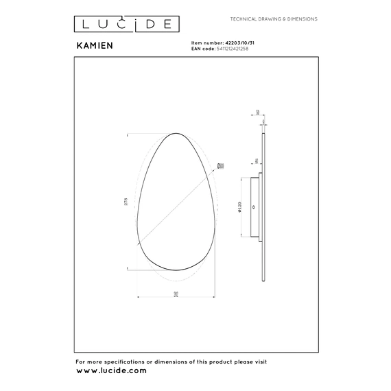Настінний світильник Lucide Premium KAMIEN 42203/10/31, зображення 5