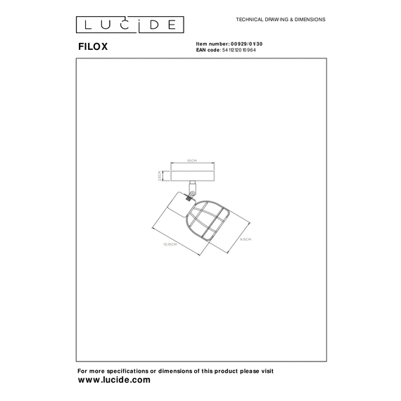 Точковий світильник Lucide FILOX 00929/01/30, зображення 5