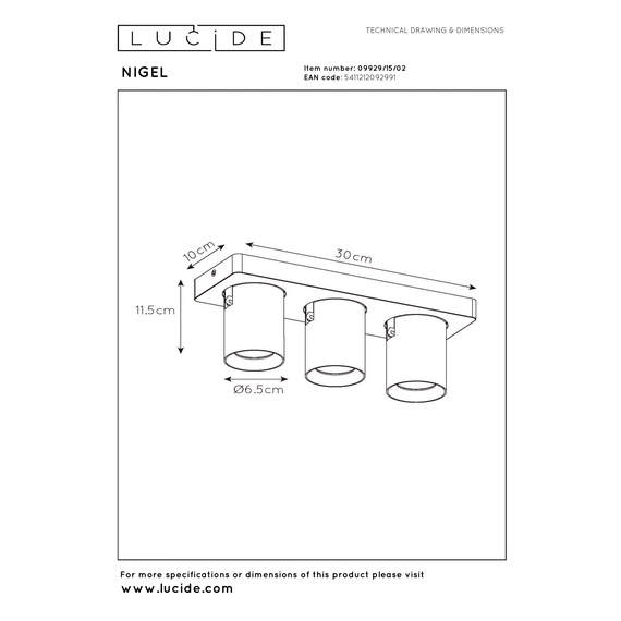Точковий світильник Lucide NIGEL 09929/15/02, изображение 7