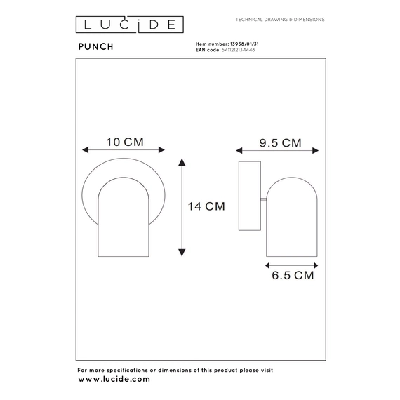 Точковий світильник Lucide PUNCH 13958/01/31, зображення 5