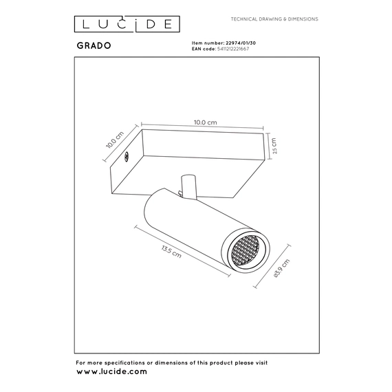Точковий світильник Lucide GRADO 22974/01/30, изображение 6