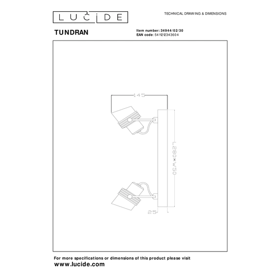 Точковий світильник Lucide TUNDRAN 34944/02/30, зображення 7