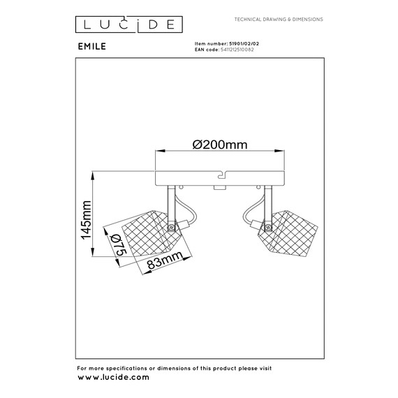 Точковий світильник Lucide EMILE 51901/02/02, изображение 7