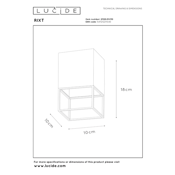 Стельовий світильник Lucide RIXT 21120/01/30, изображение 5