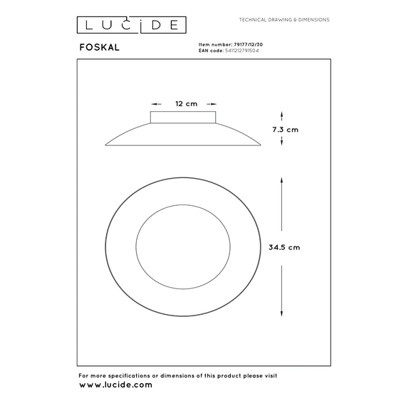 Стельовий світильник Lucide FOSKAL 79177/12/30, изображение 6