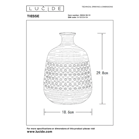 Настільна лампа Lucide TIESSE 13534/30/31, изображение 6