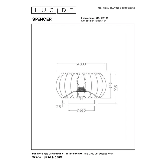 Настільна лампа Lucide SPENCER 34545/81/30, изображение 5