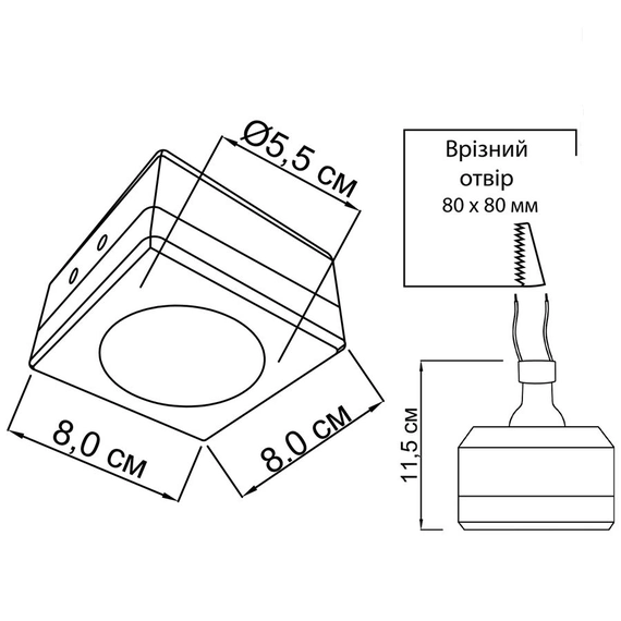 Врізний точковий світильник ImperiumLight Free style 40218.01.01, зображення 2