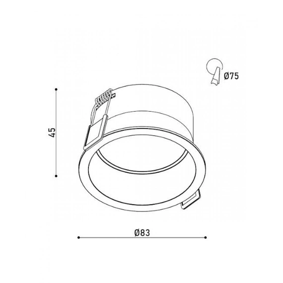 Светильник точечный врезной KLOODI KD-Q019 7W 3К WH, изображение 3
