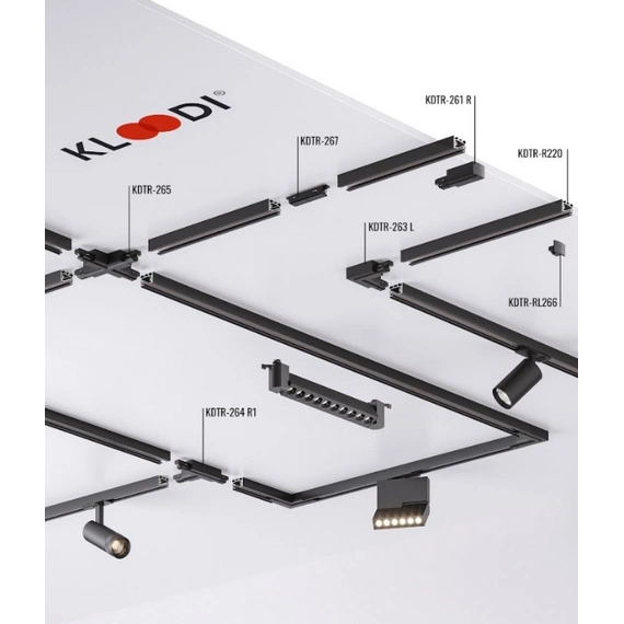 Трек однофазний 2м, білий KLOODI KDTR-L220 2 WH, зображення 3