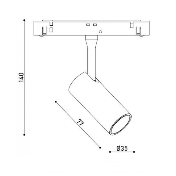 Светильник магнитный трековый KLOODI KDMG-SPOT35 6W 3K BK, изображение 4