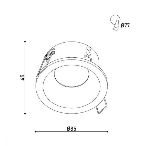 Светильник точечный врезной KLOODI KD-DUNAI R85 IP65 WH, изображение 2