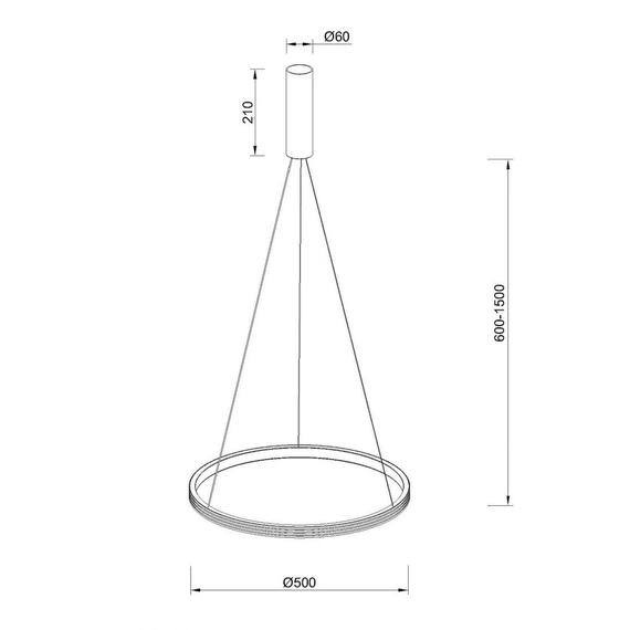 Підвісний світильник KLOODI KD-RG ONE 500 30W 3К ALU, зображення 2