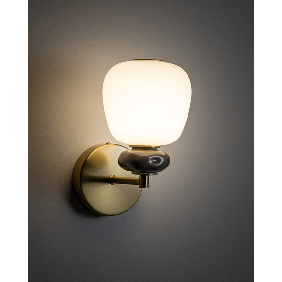 Бра, настінний світильник Nowodvorski 11703 Ceramic LED 1x8W 3000K 650Lm IP20 латунний, зображення 2