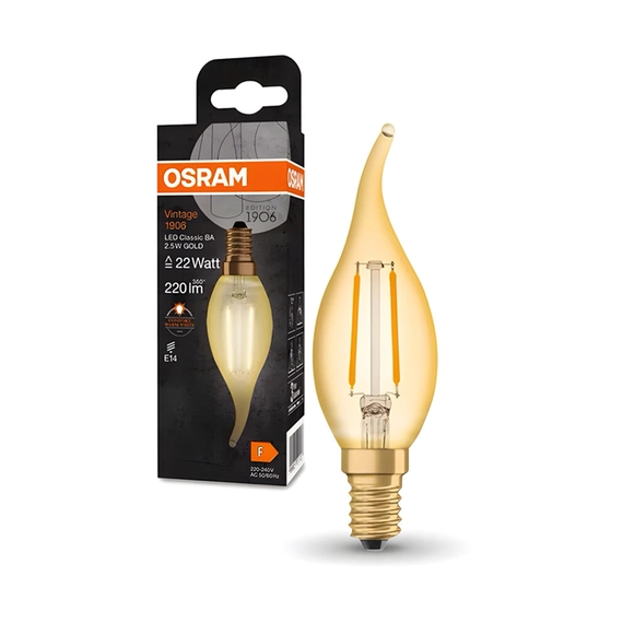 Світлодіодна лампочка Osram 4099854091537 Vintage LED E14 BA22 1x2.5W 2400K 220Lm IP20, изображение 3