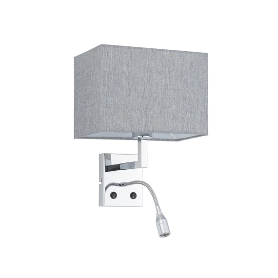 Бра, настінний світильник Nowodvorski 11793 Hotel Mood E27+LED 2x10W+2.2W 4000K IP20 сірий