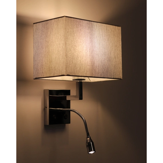 Бра, настінний світильник Nowodvorski 11793 Hotel Mood E27+LED 2x10W+2.2W 4000K IP20 сірий, зображення 3