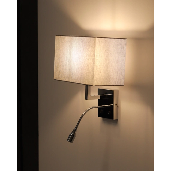 Бра, настінний світильник Nowodvorski 11793 Hotel Mood E27+LED 2x10W+2.2W 4000K IP20 сірий, зображення 4