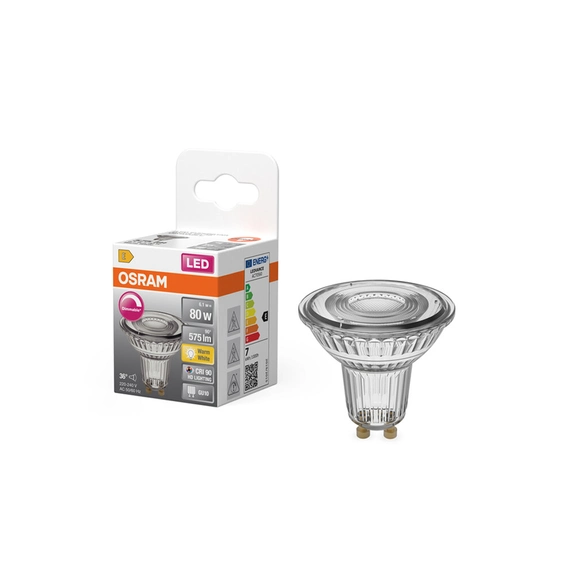Світлодіодна лампочка Osram 4099854456930 LED GU10 MR16 DIM 1x6.1W 2700K 575Lm IP20, зображення 3
