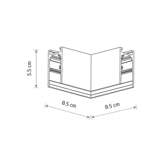 З'єднувач кутовий накладний Nowodvorski 11618 LVM Horizontal Corner IP20 білий, изображение 2