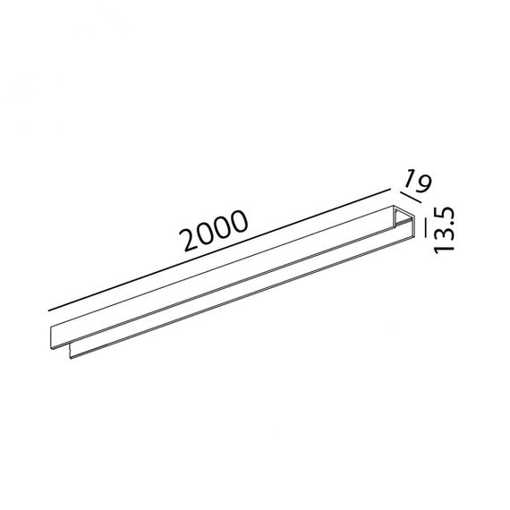 Трек накладний MINI_LINE42 TRACK S 2000, L2000mm, W19mm, H13,5mm, світла бронза (07.S200.LB), изображение 2